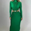 Rochie midi Ely, Verde
