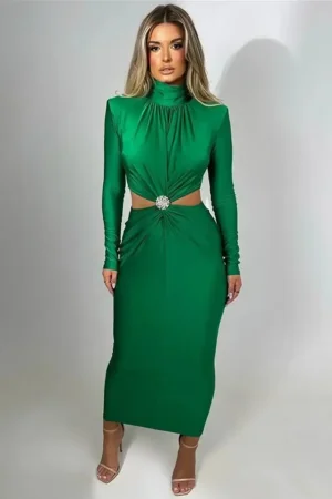 Rochie midi Ely, Verde