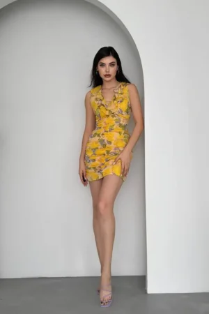 Rochie mini Hana, Galben