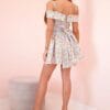 Rochie mini Maria, Albastru, cu imprimeu floral