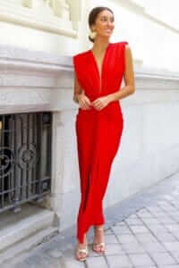 Rochi midi Evelyn, rosu