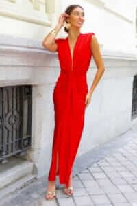Rochi midi Evelyn, rosu
