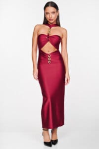 Rochie midi Serena burgundy