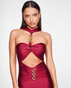 Rochie midi Serena burgundy