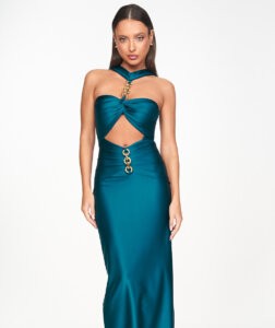 Rochie midi Serena turcoaz