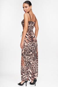 Rochie lunga Ilona, animal print