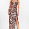 Rochie lunga Ilona, animal print
