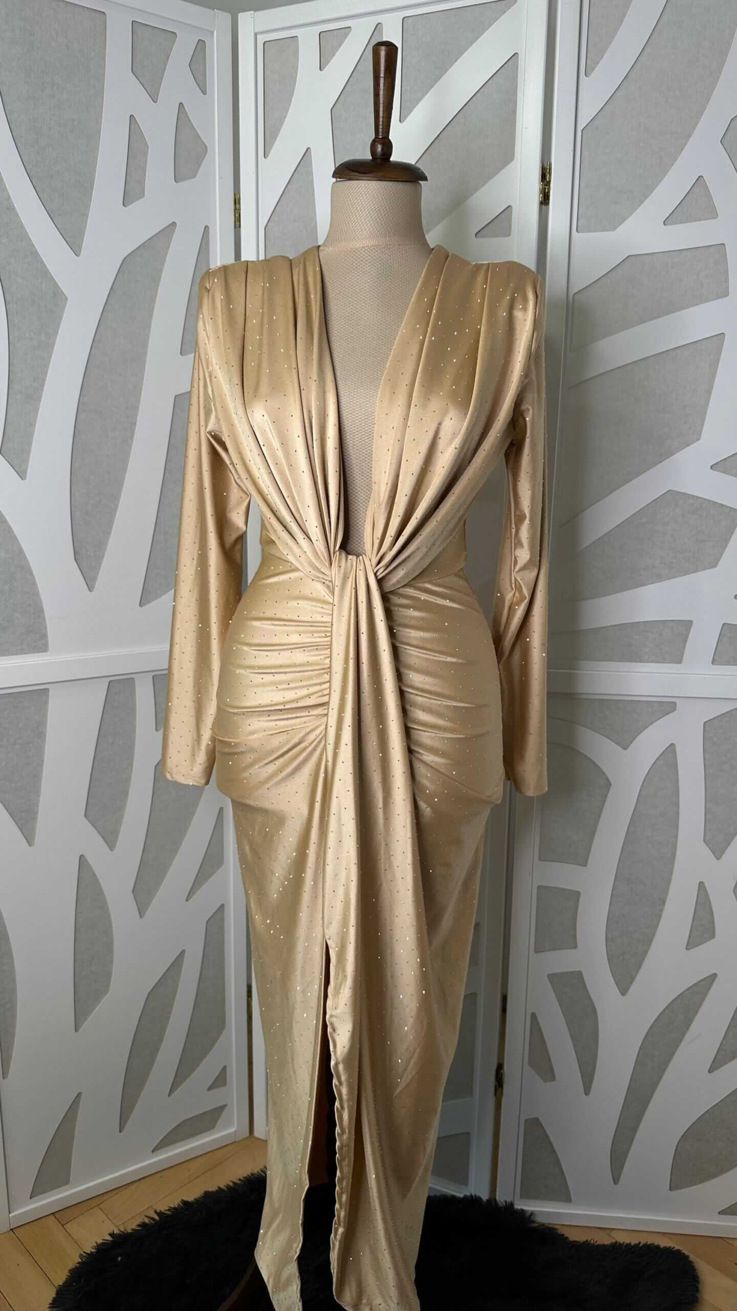 Rochie midi Nova, Auriu