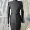 Rochie midi Nova cu cristale negre, Negru