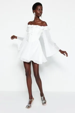 Rochie mini Mira, alba