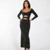 rochie maxi Edith, negru