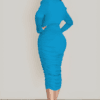 rochie midi estera, albastru