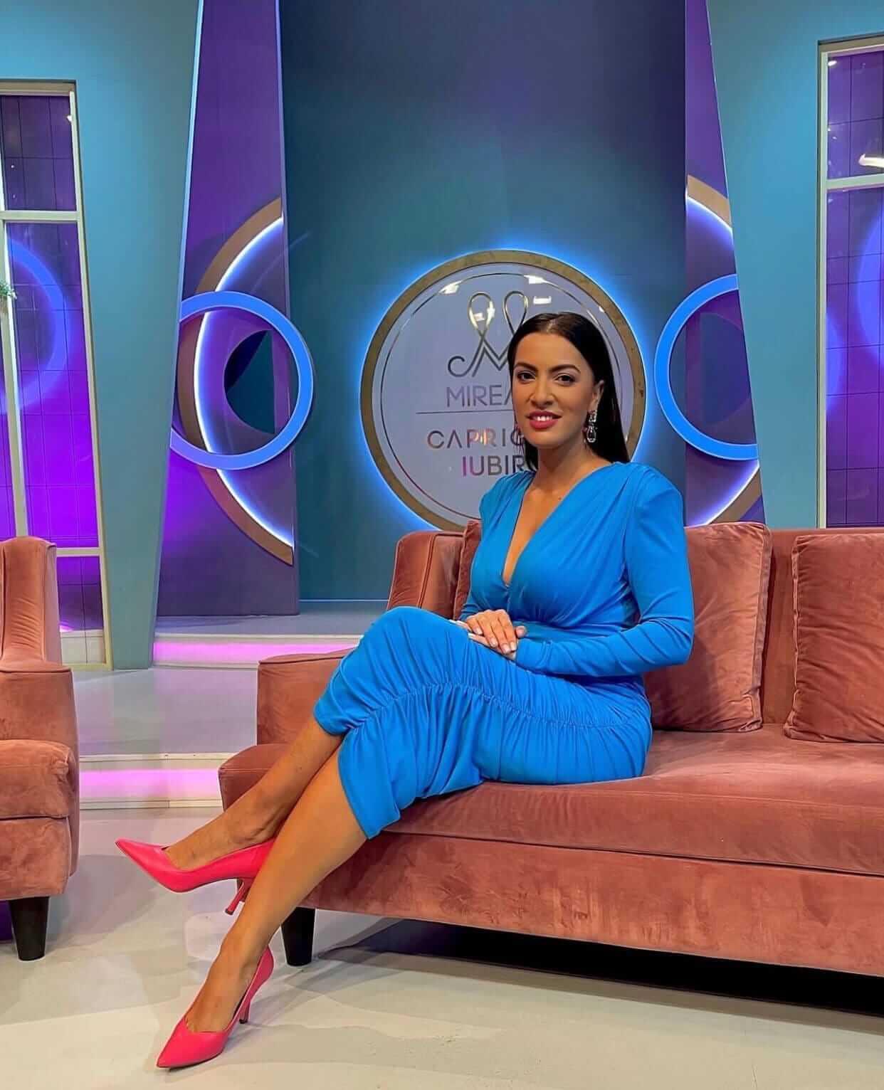 Rochie midi Estera, Albastru