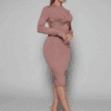 Rochie midi Elena, Roz