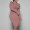 Rochie midi Elena, Roz