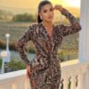Rochie midi Daisy, Animal Print