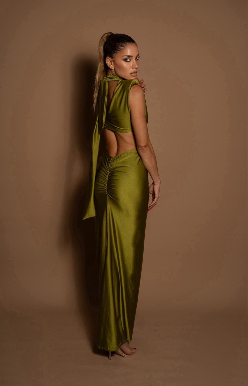 Rochie maxi Kassie, Verde