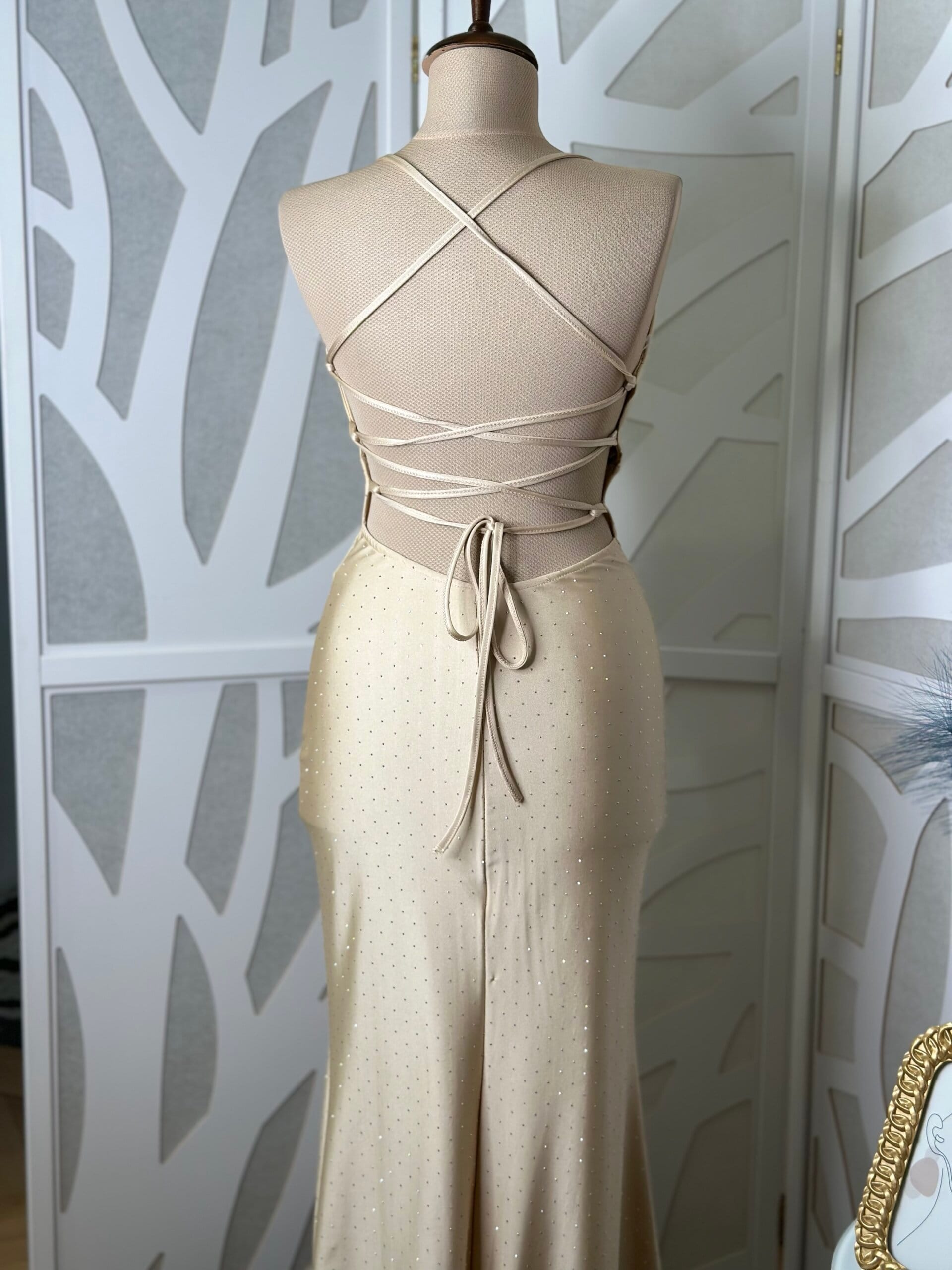 Rochie maxi Kim, Crem