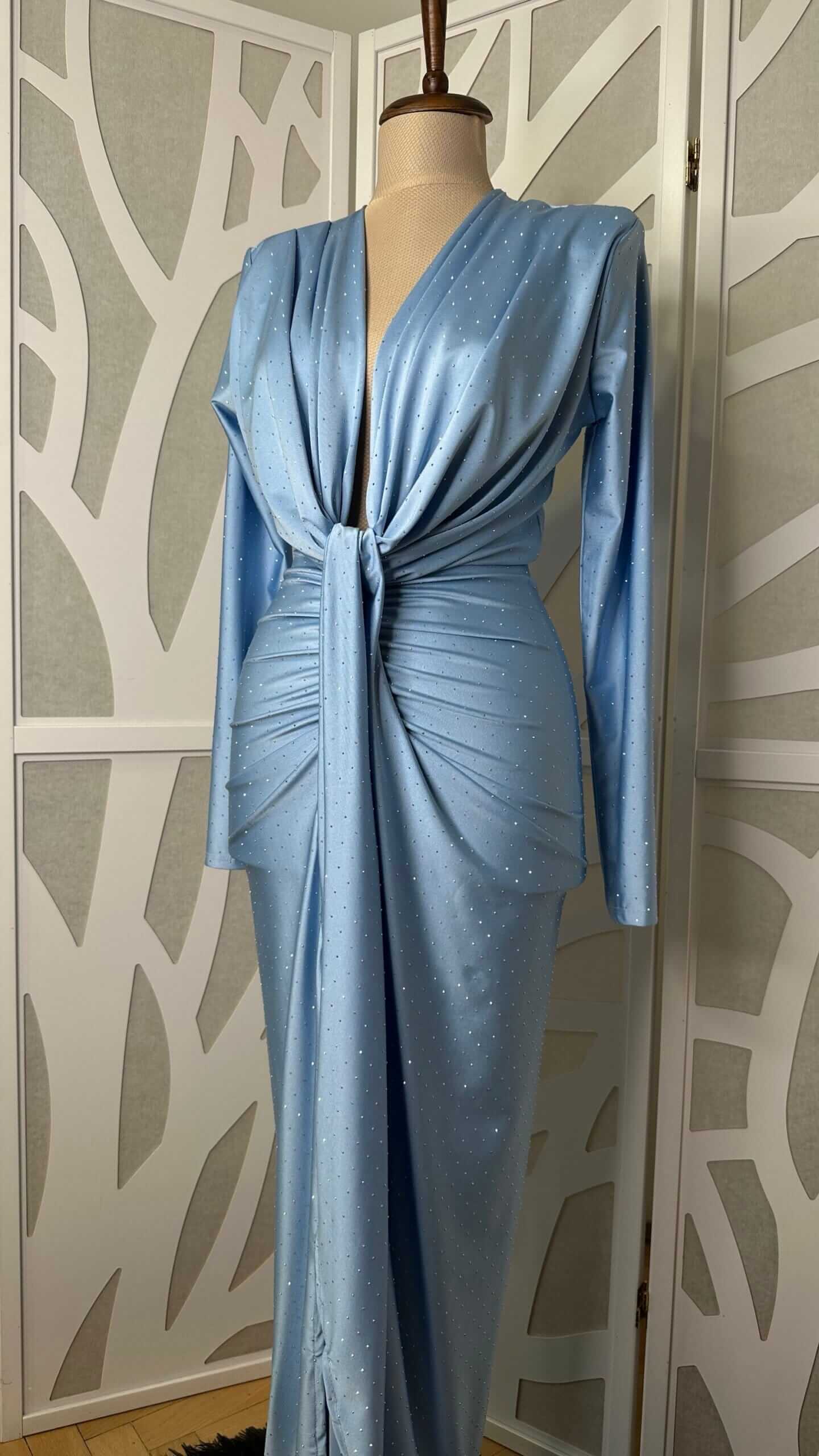 Rochie midi Nova, Albastru deschis
