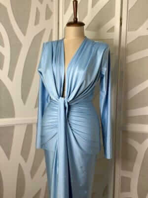 Rochie midi Nova, Albastru deschis