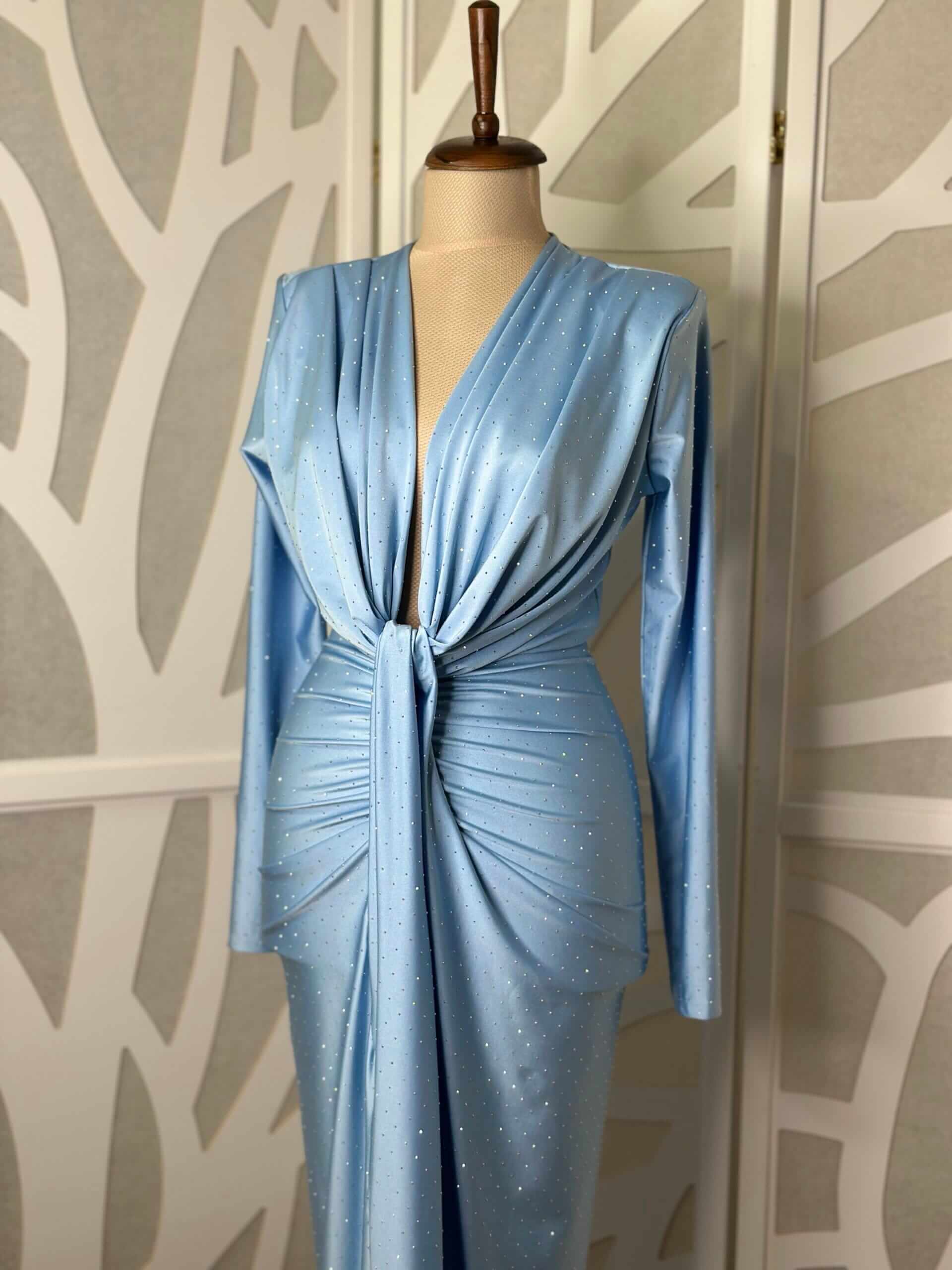 Rochie midi Nova, Albastru deschis