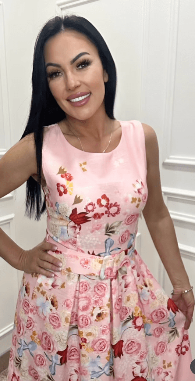 Rochie midi Georgia, Roz