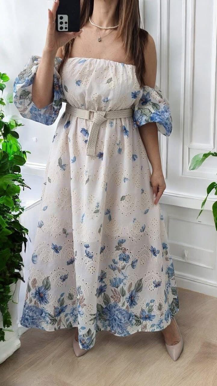 Rochie midi Lana, Crem