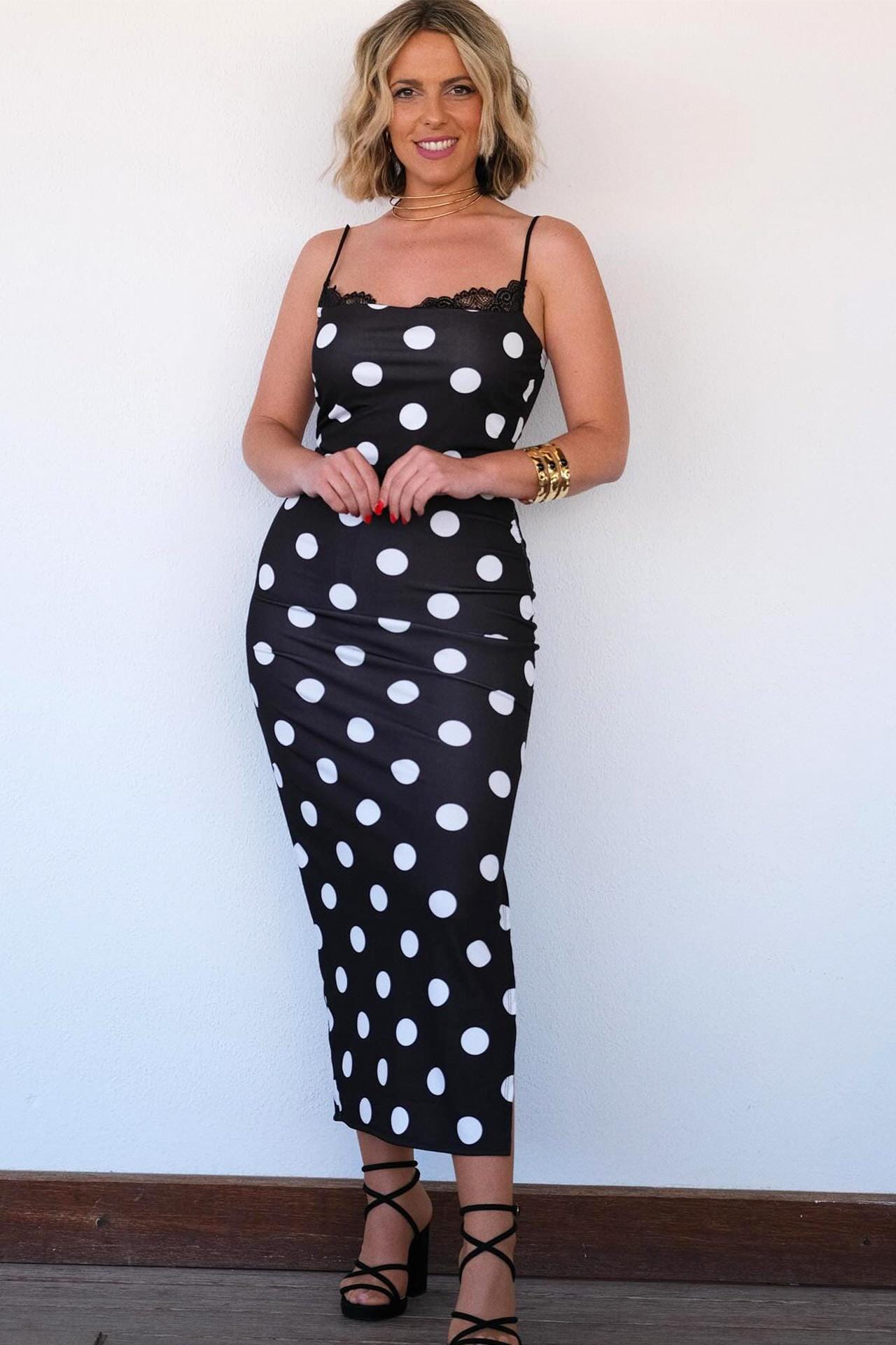 Rochie midi Leah, Negru