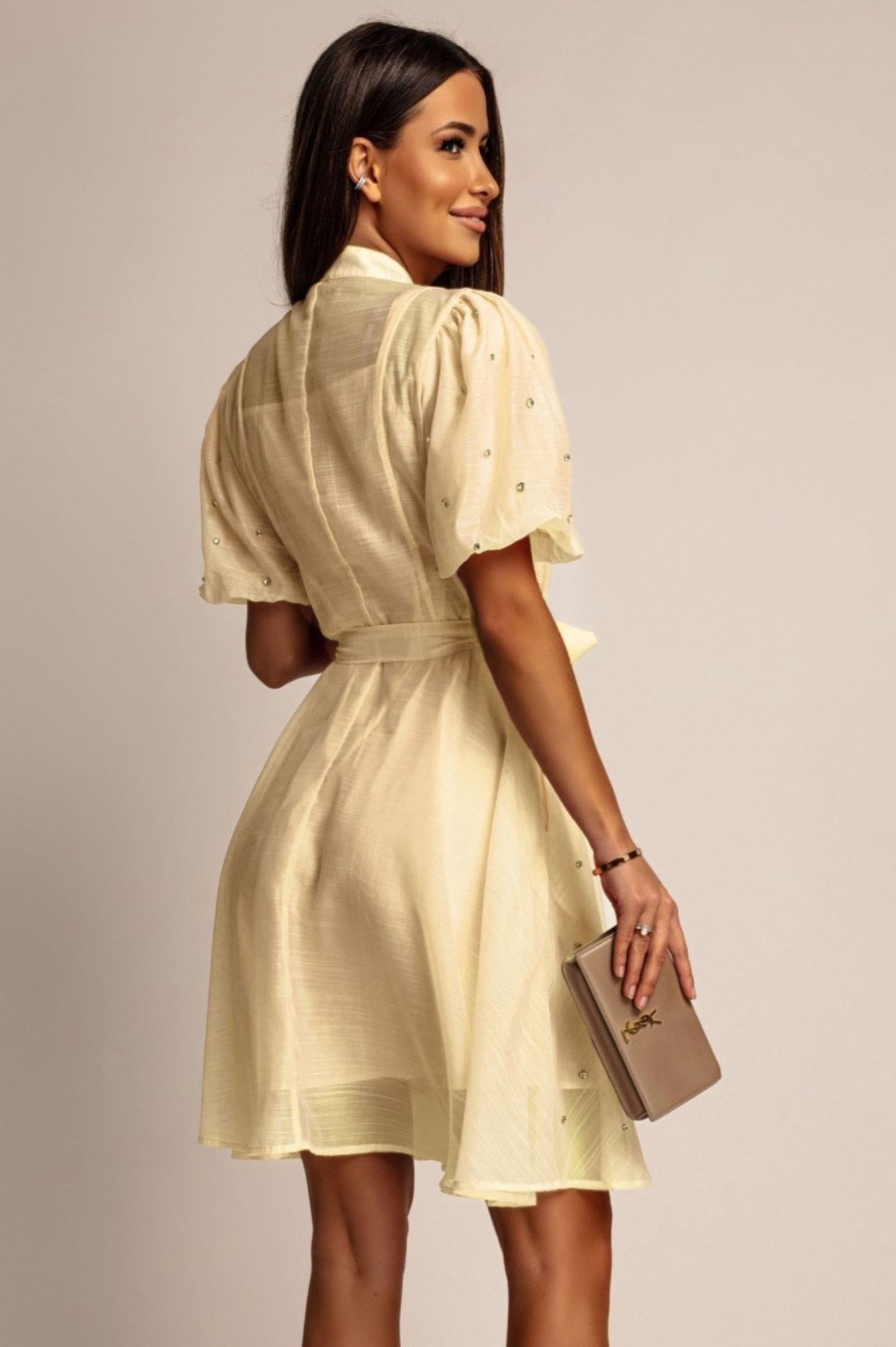 Rochie mini Khloe, Crem