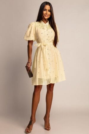 Rochie mini Khloe, Crem
