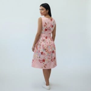 Rochie midi Georgia din Bumbac, Roz