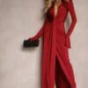 Rochie midi Charlot, Rosu