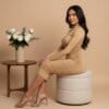 Rochie midi Diana, Auriu