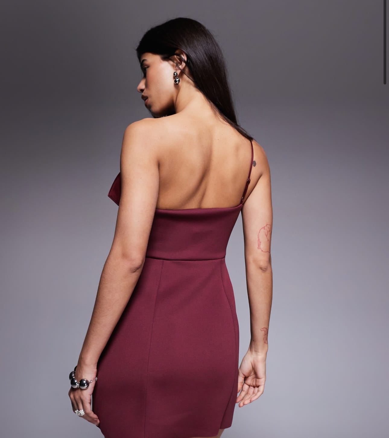 Rochie mini Yvonna ASOS, Burgundy