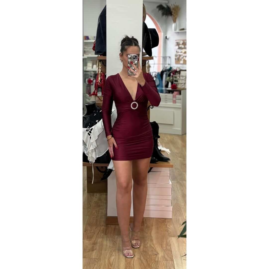 Rochie mini Abby, Burgundy