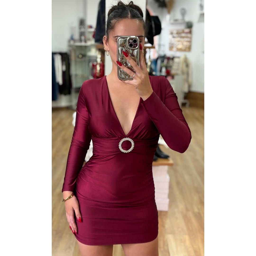 Rochie mini Abby, Burgundy