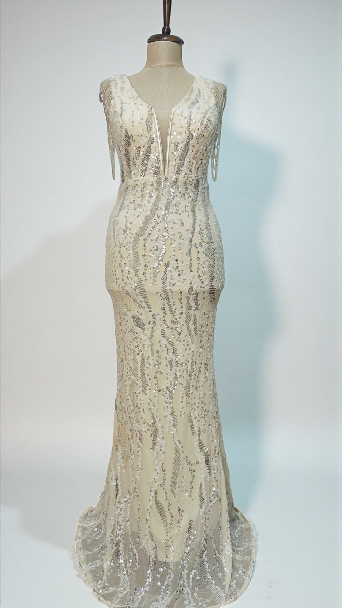 Rochie maxi Glam Goddess, Argintiu