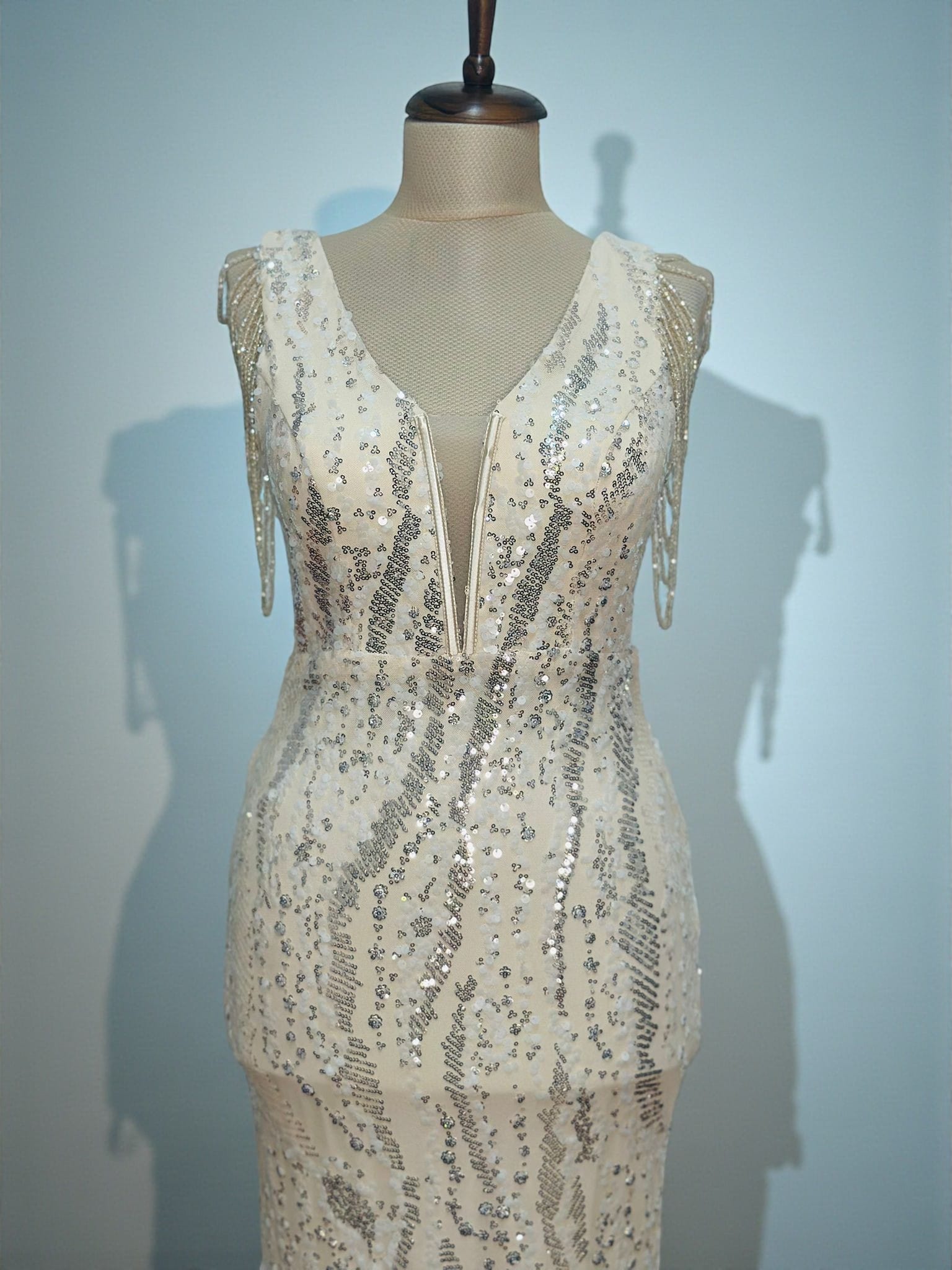 Rochie maxi Glam Goddess, Argintiu