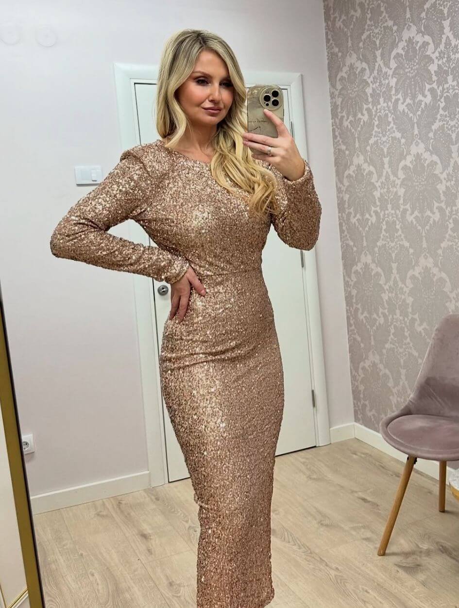 Rochie maxi Anais, Auriu