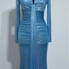 Rochie maxi Avery, Albastru