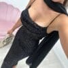 Rochie midi Glamour Noir, Negru
