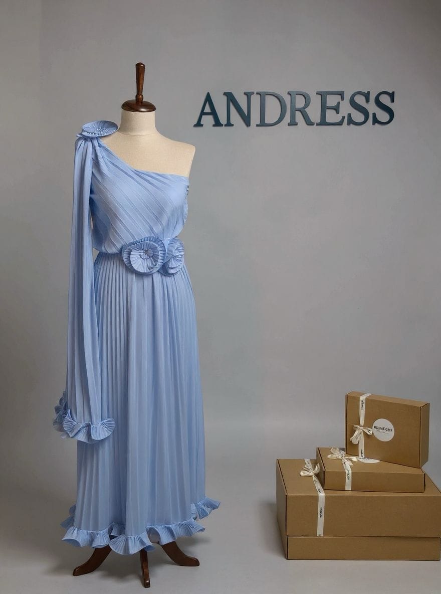 Rochie maxi Iarina, Albastru