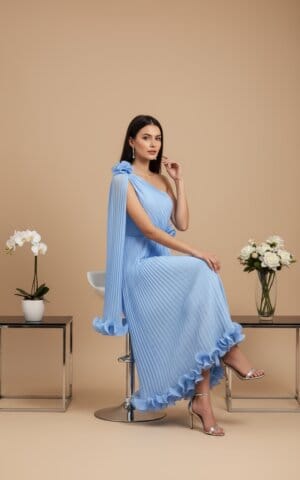 Rochie maxi Iarina, Albastru