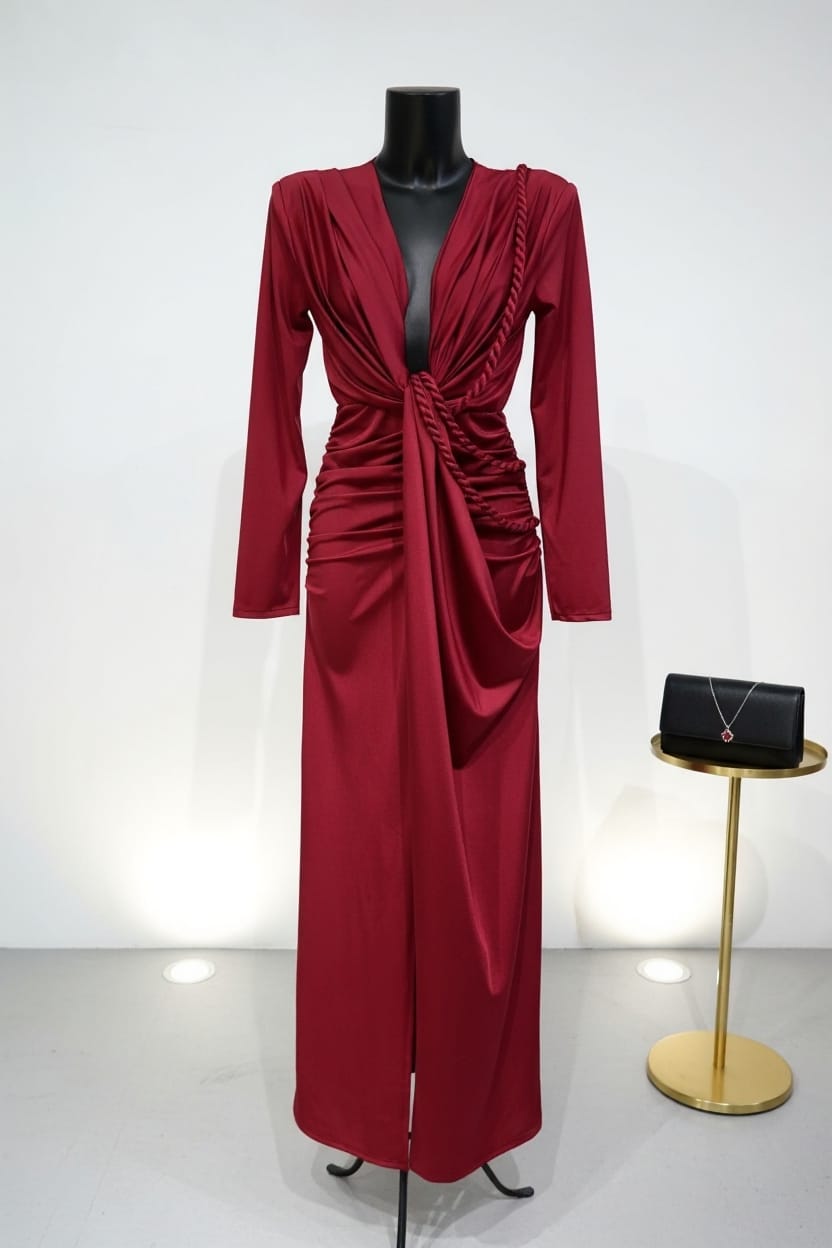 Rochie midi Ella, Rosu