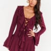 Rochie-Salopeta mini Lizett, Burgundy