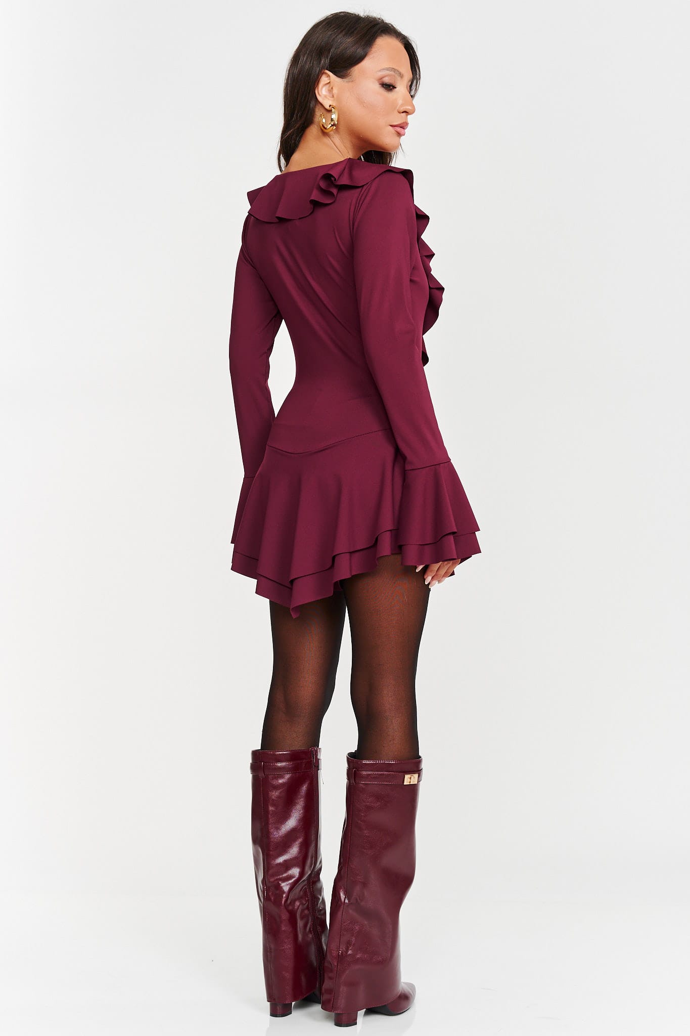 Rochie-Salopeta mini Lizett, Burgundy