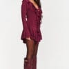 Rochie-Salopeta mini Lizett, Burgundy