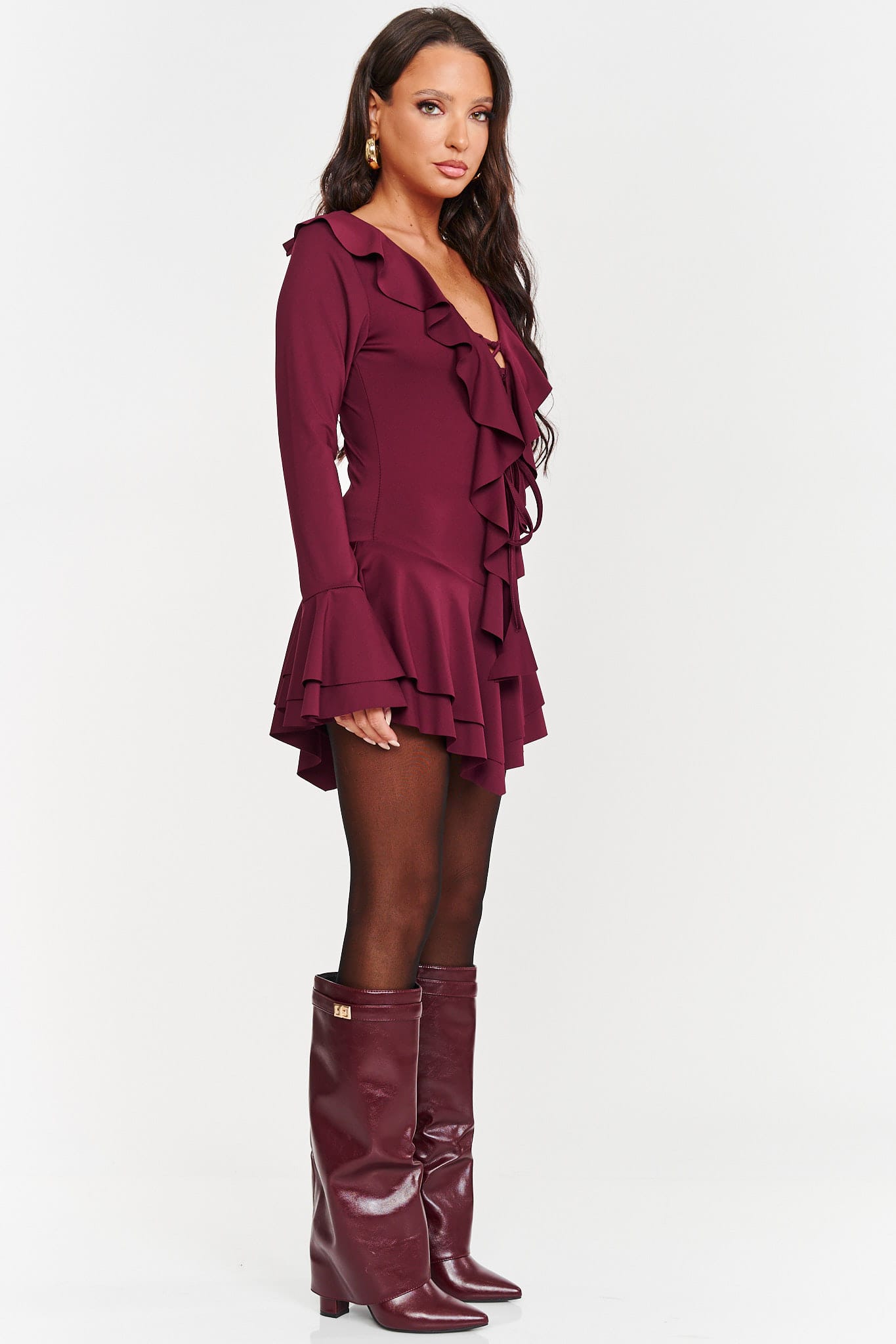 Rochie-Salopeta mini Lizett, Burgundy