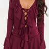 Rochie-Salopeta mini Lizett, Burgundy