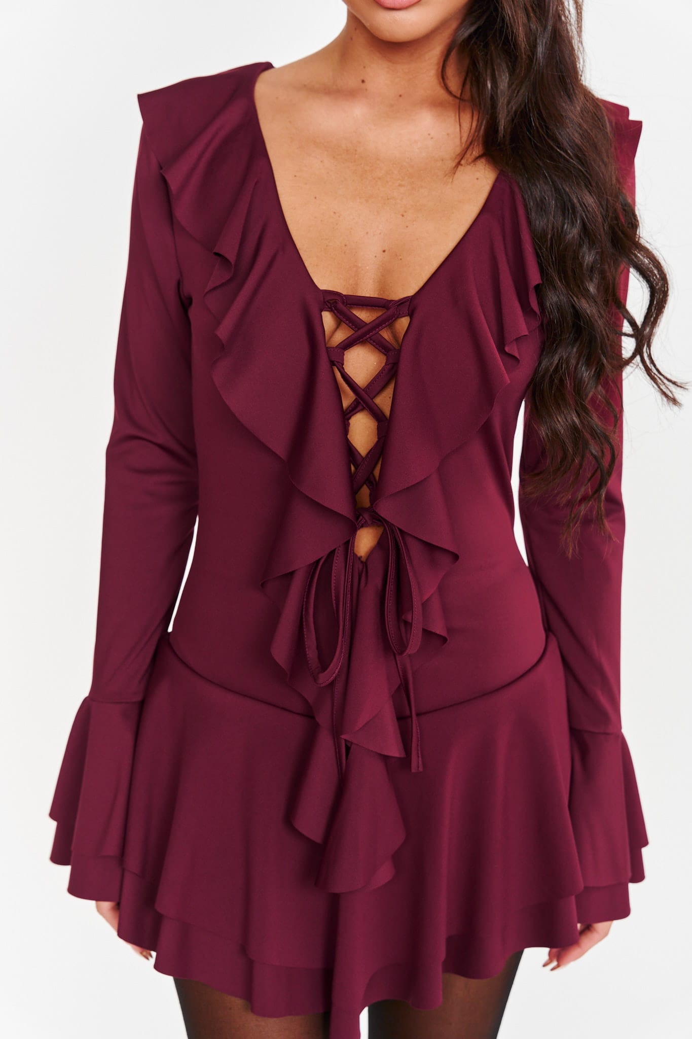 Rochie-Salopeta mini Lizett, Burgundy